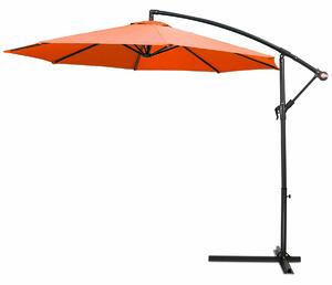 Costway 2.7M Outdoor Parasol Garden Cantilever Umbrella Tilt Adjustment-Orange