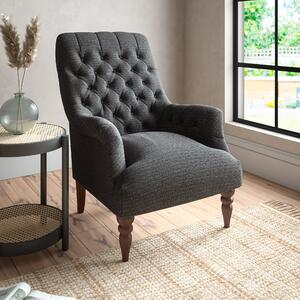 Bibury Buttoned Back Chair Textured Weave Graphite