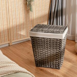 Costway Foldable Handwoven Laundry Hamper with Removable Liner Lid