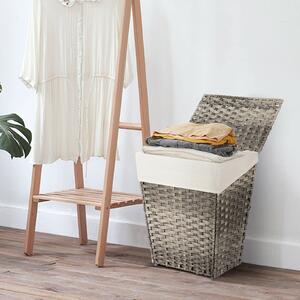 Costway Foldable Handwoven Laundry Hamper with Removable Liner Lid