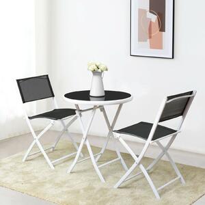Costway 3pcs Patio Bistro Folding Table and Chair Set-Black