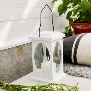 Flame decorative light, lantern shape, white