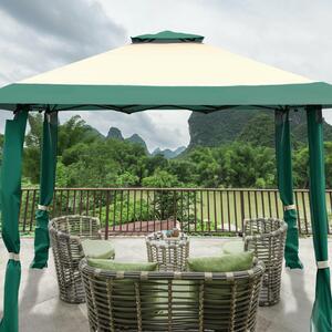 Costway Large Adjustable Height Gazebo Canopy Patio Shelter-Green
