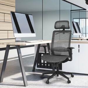 Costway Ergonomic Mesh Office Chair with Adjustable Lumbar Support-Grey