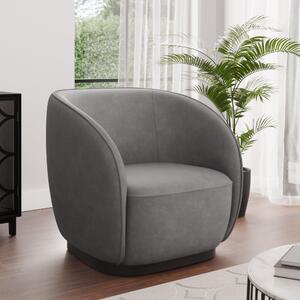 Arlo Distressed Faux Leather Accent Chair Grey