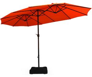 Costway 4.6M Patio Double-Sided Umbrella Parasol Sunshade-Orange
