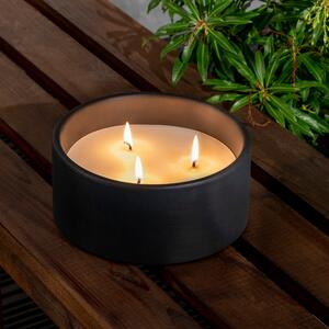 Outdoor Round Table Top Citronella Candle Black