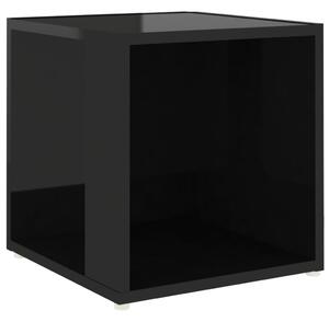 Side Table High Gloss Black 33x33x34.5 cm Engineered Wood