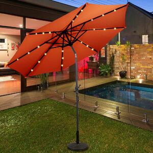 Costway 3M Parasol Solar LED lights Umbrella-Orange