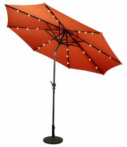 Costway 3M Parasol Solar LED lights Umbrella-Orange