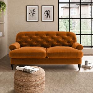 Canterbury Luxury Velvet 2 Seater Sofa Luxury Velvet Orange Umber