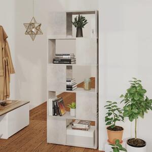 Book Cabinet Room Divider Concrete Grey 60x24x155 cm