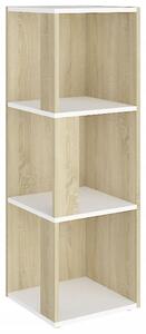 Corner Cabinet White and Sonoma Oak 33x33x100 cm Chipboard