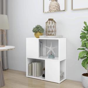 Book Cabinet High Gloss White 60x24x63 cm Chipboard