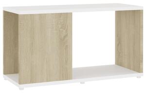 TV Cabinet White and Sonoma Oak 60x24x32cm Engineered Wood