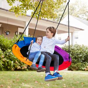 Costway 100cm Round Saucer Tree Swing with Pillow & Handle