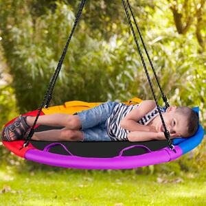 Costway 100cm Round Saucer Tree Swing with Pillow & Handle