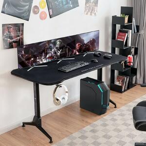 Costway Gaming Computer Desk with Headphone and Cup Holder