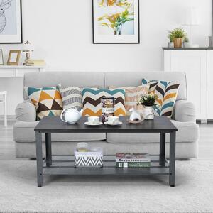 Costway Retro Styled Coffee Table with Mesh Shelf