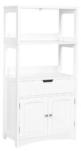 Costway Freestanding Wooden Storage Cabinet with Open Shelves-White