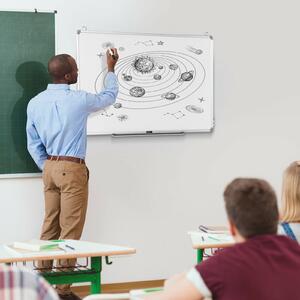 Costway Double Sided Magnetic Whiteboard with Wall Mountings 90 x 60cm