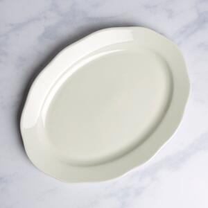 Scalloped Edge Serving Platter White