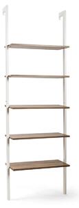 Costway Industrial Styled Wall Mounted 5-Tier Ladder Shelf-White