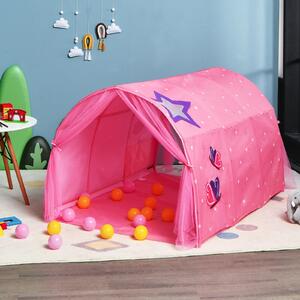 Costway Kid's Bed Portable Pop Up Playhouse with Mosquito Net-Pink