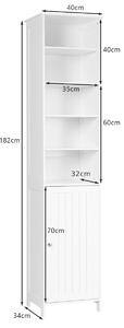 Costway 7-Tier Tall Freestanding Cabinet-White