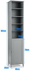 Costway 7-Tier Tall Freestanding Cabinet-Grey