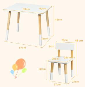 Costway Children's Wooden Activity Table and 2 Chairs Set