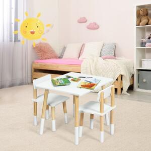 Costway Children's Wooden Activity Table and 2 Chairs Set