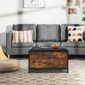 Costway Rustic Ottoman Stool with Padded Seat