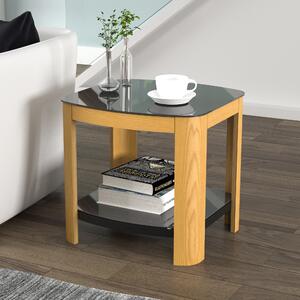 Affinity Real Curved Wood Side Table Dark Brown