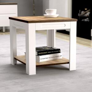 White Sands Side Table White/Brown