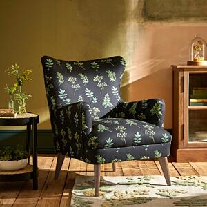 Marlow Marsh Botanical Print Armchair Navy Blue