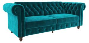 Felix Velvet Chesterfield Sofa Bed green