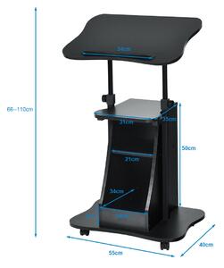 Costway Mobile Height Adjustable Laptop Table/ Presentation Cart