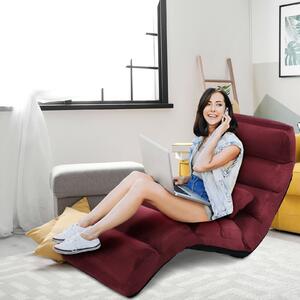 Costway Folding Floor Sofa Chair / Ergonomic Floor Cushion-Wine