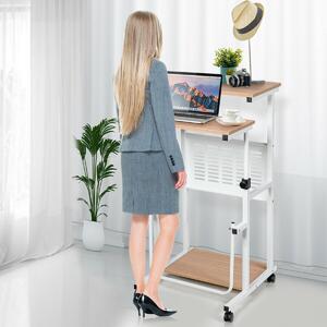 Costway 2-In-1 Mobile Lifting Height Adjustable Computer Desk