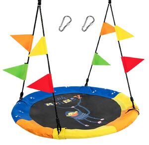 Costway 100cm Round Saucer Swing with Heights Adjustable Rope