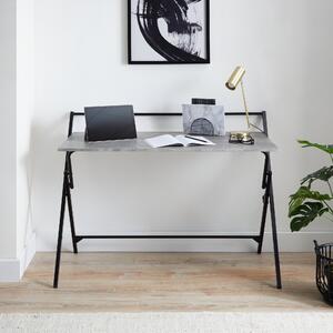 Evelyn Concrete Effect Wide Folding Desk Grey