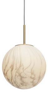 Carrara Pendant - / Ø 28 cm - Marble effect glass by It's about Romi White/Gold