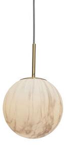 Carrara Pendant - / Ø 22 cm - Marble effect glass by It's about Romi White/Gold