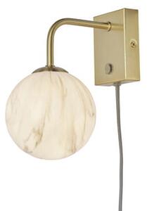 Carrara Wall light with plug - / Marble effect glass by It's about Romi White/Gold