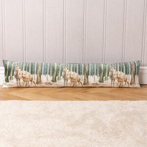 Stag Scene Teal Draught Excluder Blue/Brown