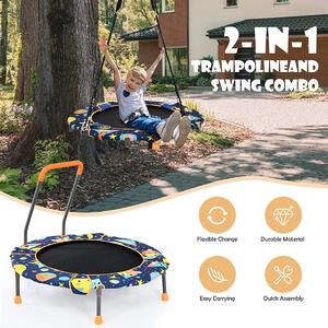 Costway Convertible Folding Trampoline / Tree Swing with Removable Handle