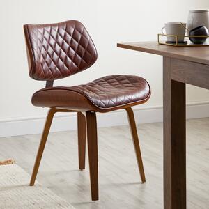 Remy Dining Chair, Faux Leather Brown