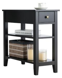 Costway 3-Tier End Table with Drawer-Black