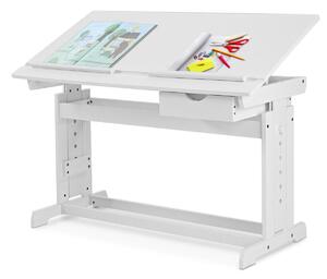 Costway Children's Height Adjustable Tilting Drawing Table with Storage-White